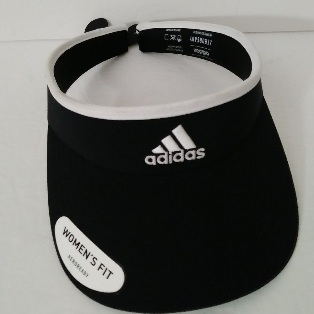 Adidas Aeroready Women’s Fit Visor Hat Black White Logo